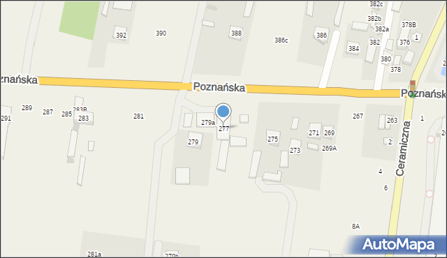 Ołtarzew, Poznańska, 277, mapa Ołtarzew