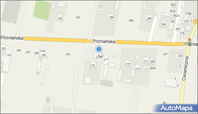 Ołtarzew, Poznańska, 279a, mapa Ołtarzew