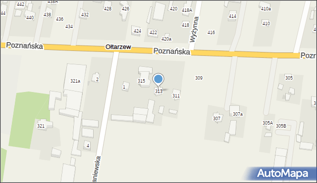 Ołtarzew, Poznańska, 313, mapa Ołtarzew