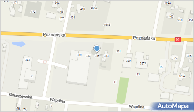 Ołtarzew, Poznańska, 335, mapa Ołtarzew