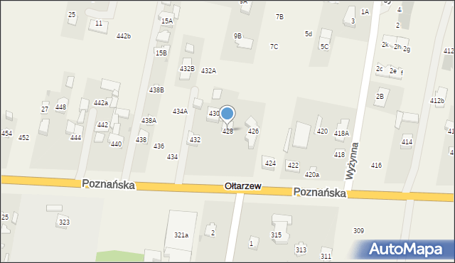 Ołtarzew, Poznańska, 428, mapa Ołtarzew