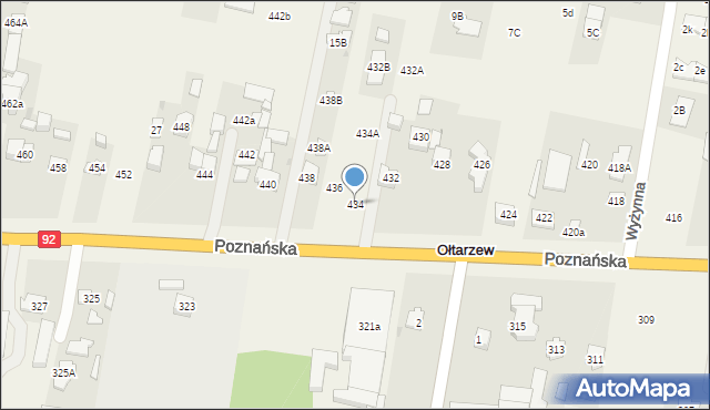 Ołtarzew, Poznańska, 434, mapa Ołtarzew