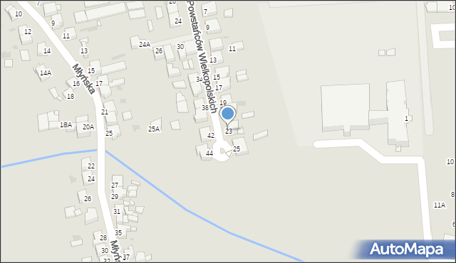 Opalenica, Powstańców Wielkopolskich, 23, mapa Opalenica