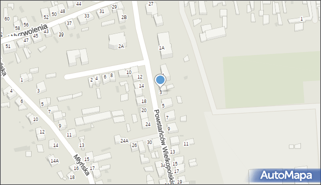 Opalenica, Powstańców Wielkopolskich, 3, mapa Opalenica