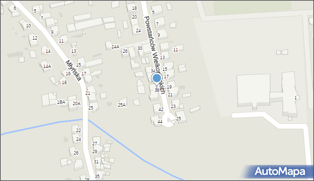 Opalenica, Powstańców Wielkopolskich, 38, mapa Opalenica