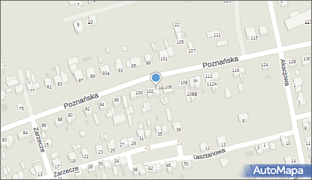 Opalenica, Poznańska, 104, mapa Opalenica