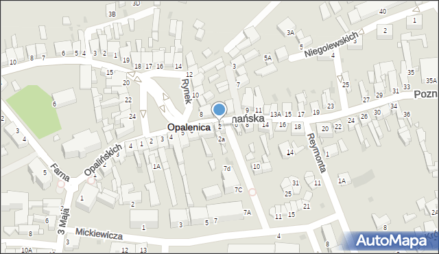 Opalenica, Poznańska, 2, mapa Opalenica