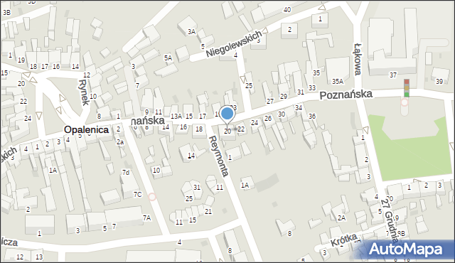 Opalenica, Poznańska, 20, mapa Opalenica