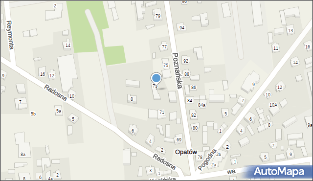 Opatów, Poznańska, 73a, mapa Opatów