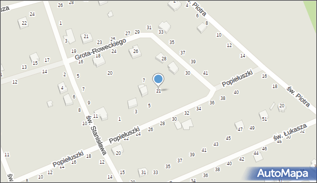 Opoczno, Popiełuszki Jerzego, bł. ks., 11, mapa Opoczno