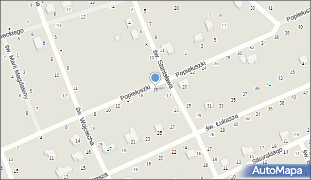 Opoczno, Popiełuszki Jerzego, bł. ks., 18, mapa Opoczno