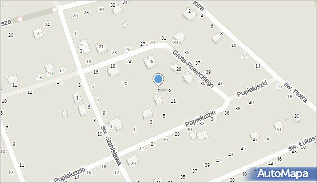 Opoczno, Popiełuszki Jerzego, bł. ks., 7, mapa Opoczno