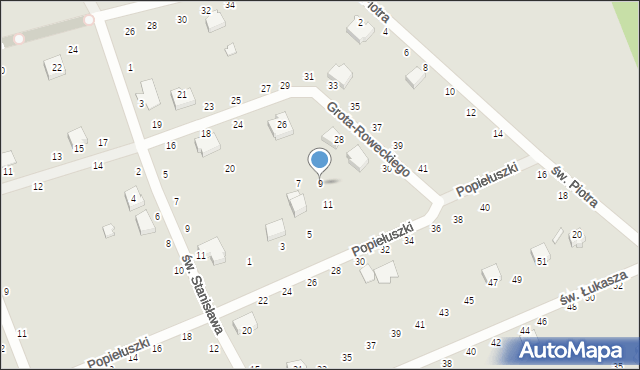 Opoczno, Popiełuszki Jerzego, bł. ks., 9, mapa Opoczno