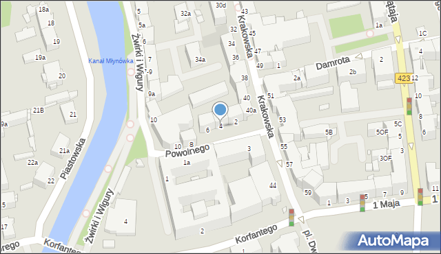 Opole, Powolnego Leona, 4, mapa Opola