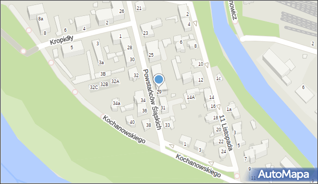 Opole, Powstańców Śląskich, 29, mapa Opola