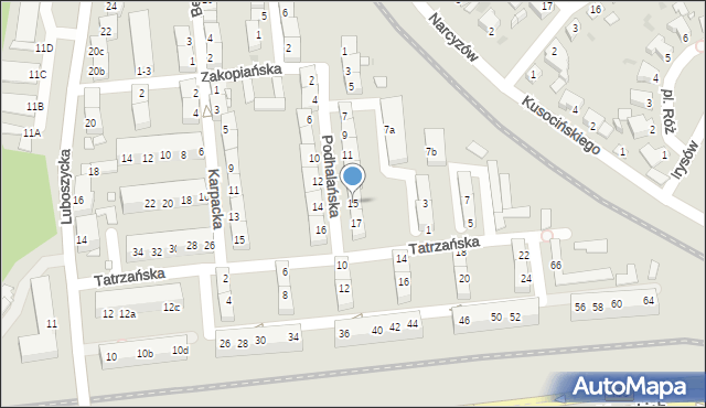 Opole, Podhalańska, 15, mapa Opola