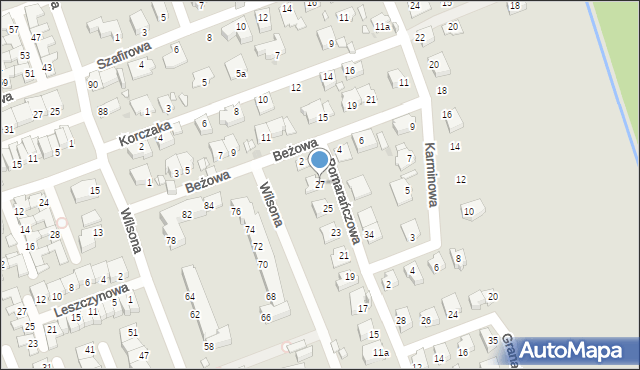 Opole, Pomarańczowa, 27, mapa Opola