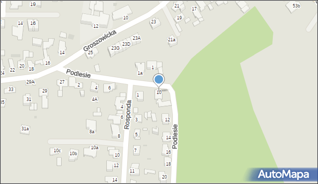 Opole, Podlesie, 10, mapa Opola