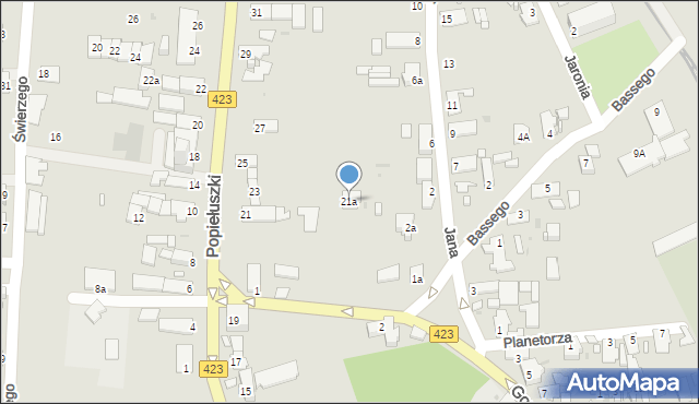 Opole, Popiełuszki Jerzego, bł. ks., 21a, mapa Opola