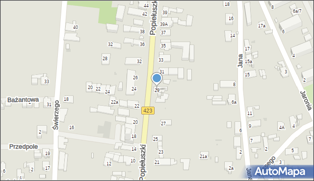 Opole, Popiełuszki Jerzego, bł. ks., 29, mapa Opola