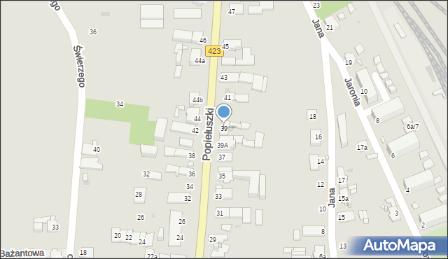Opole, Popiełuszki Jerzego, bł. ks., 39, mapa Opola
