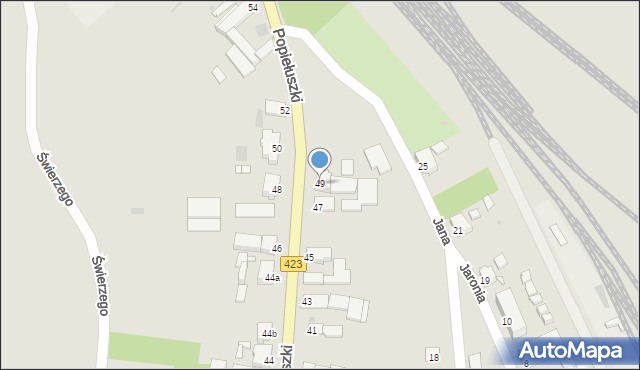 Opole, Popiełuszki Jerzego, bł. ks., 49, mapa Opola