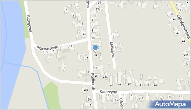 Opole, Podborna, 14, mapa Opola