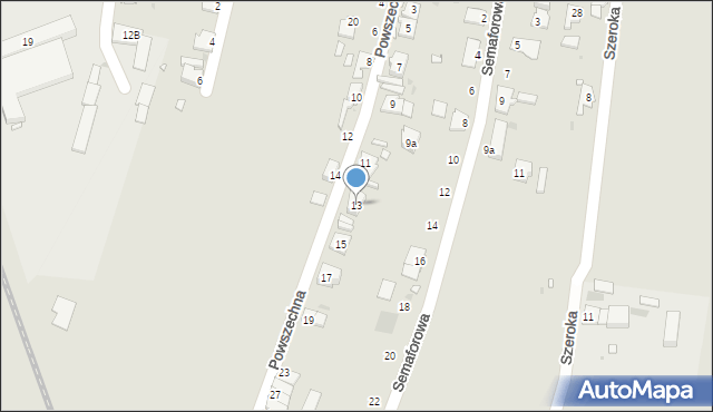 Opole, Powszechna, 13, mapa Opola