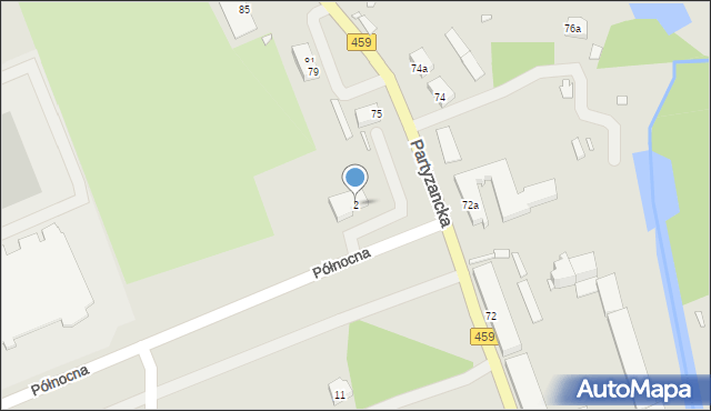 Opole, Północna, 2, mapa Opola