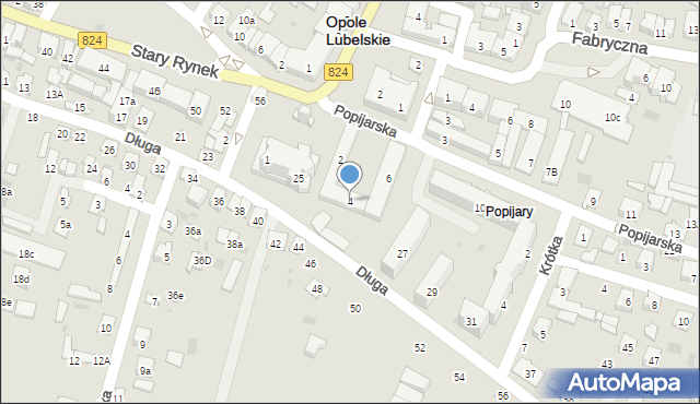 Opole Lubelskie, Popijarska, 4, mapa Opole Lubelskie