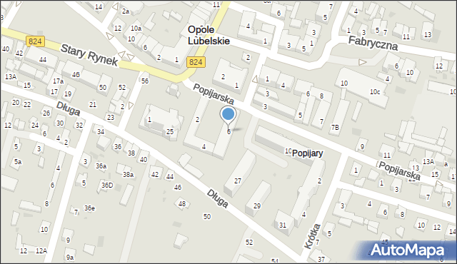 Opole Lubelskie, Popijarska, 6, mapa Opole Lubelskie