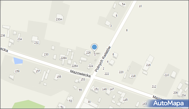 Opypy, Polnych Kwiatów, 1, mapa Opypy