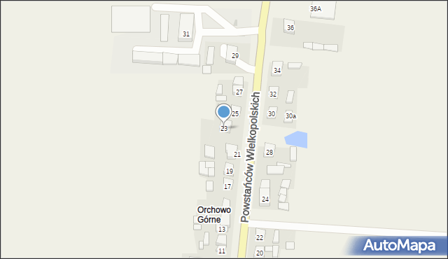 Orchowo, Powstańców Wielkopolskich, 23, mapa Orchowo