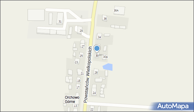Orchowo, Powstańców Wielkopolskich, 30, mapa Orchowo