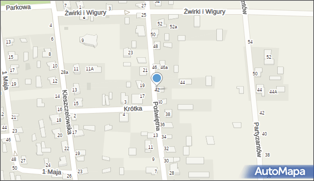 Orla, Poświętna, 42, mapa Orla