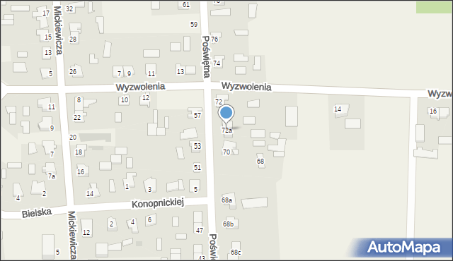 Orla, Poświętna, 72a, mapa Orla