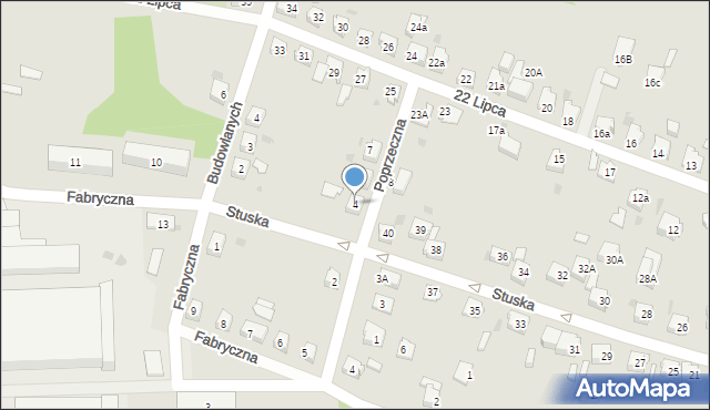 Orzesze, Poprzeczna, 4, mapa Orzesze