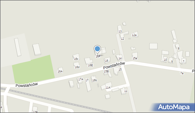 Orzesze, Powstańców, 16F, mapa Orzesze