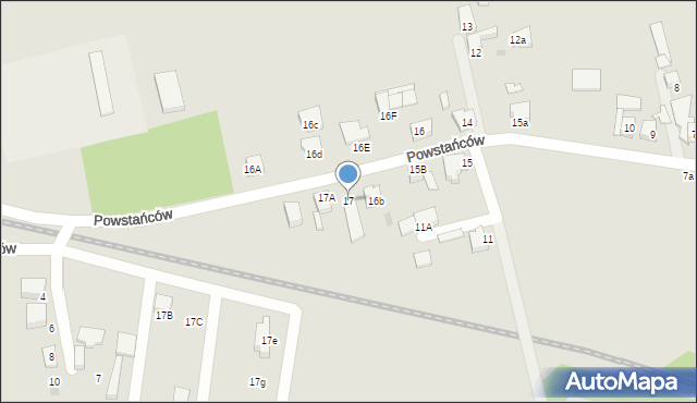 Orzesze, Powstańców, 17, mapa Orzesze