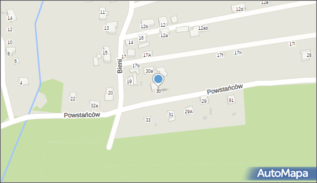 Orzesze, Powstańców, 30, mapa Orzesze