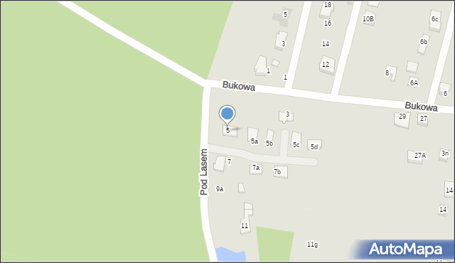 Orzesze, Pod Lasem, 5, mapa Orzesze