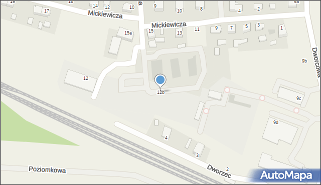 Osie, Polna, 12b, mapa Osie
