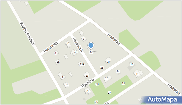 Osieck, Potockich, 3a, mapa Osieck