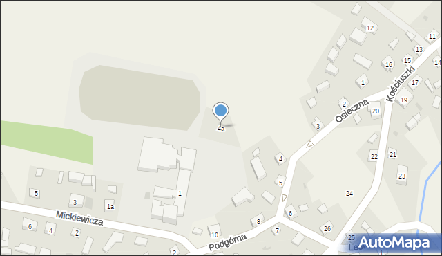 Osieczna, Podgórna, 4a, mapa Osieczna