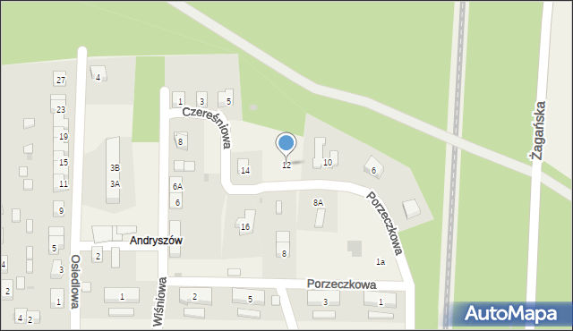 Osiecznica, Porzeczkowa, 12, mapa Osiecznica