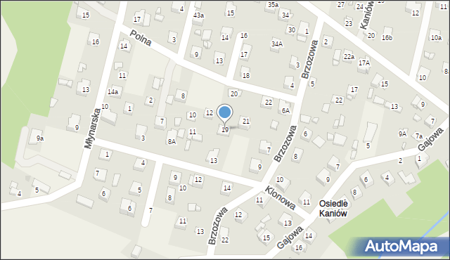 Osiedle Kaniów, Polna, 19, mapa Osiedle Kaniów