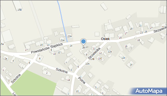 Osiek, Powstańców Śląskich, 16, mapa Osiek
