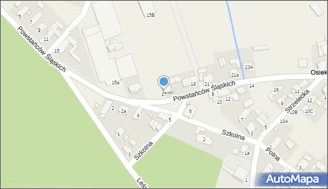Osiek, Powstańców Śląskich, 17, mapa Osiek