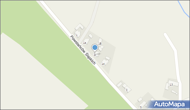 Osiek, Powstańców Śląskich, 1c, mapa Osiek