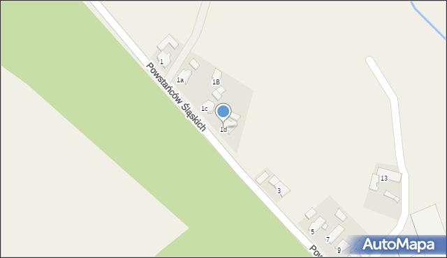 Osiek, Powstańców Śląskich, 1d, mapa Osiek